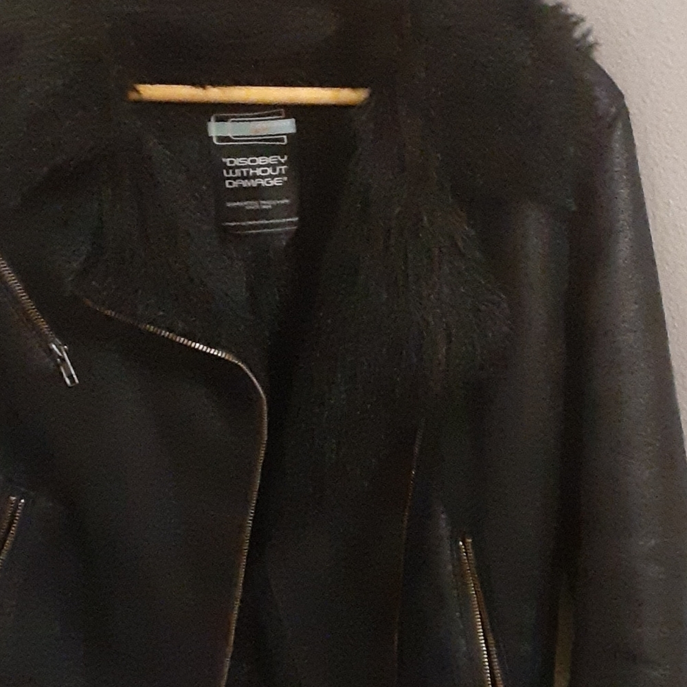 Black faux fur lined winter jacket.